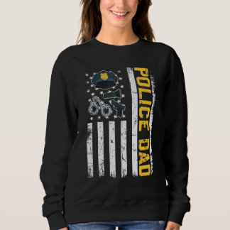 Mens bedrückte US-Flaggenpolizei Vater Patriotic F Sweatshirt