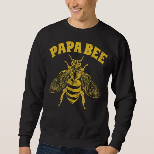 Mens Bee Beekeeper Behalte Papa Bee Vatertag Sweatshirt (Vorderseite)