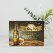 Mens Beer Birthday Party Einladungen (Stehend Vorderseite)