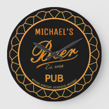 Men's Beer Bottle Cap Pub Wall Clock