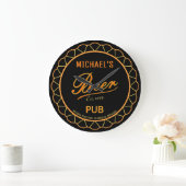 Men's Beer Bottle Cap Pub Wall Clock Große Wanduhr (Zuhause)