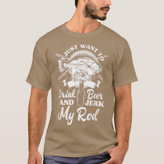 Mens Beer Rod Fishing Funny Fisherman Fisher Fishi T-Shirt