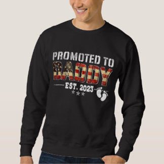 Mens befördert zu Daddy 2023 amerikanische Flagge Sweatshirt