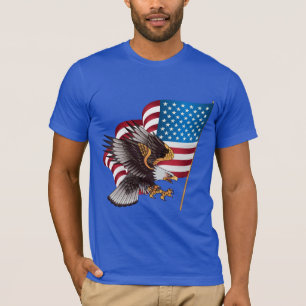 Mens Bella Leinwand T - Shirt-Adler und Flagge T-Shirt
