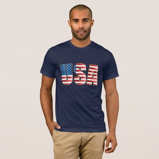 Mens Bella Leinwand T - Shirt-USA-Flagge T-Shirt (Vorne ganz)
