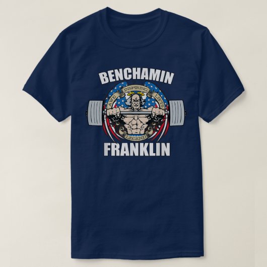 Mens Benchamin Franklin Patriotic Gainz Workout Gy T-Shirt (Design vorne)