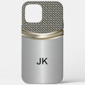 Mens Berufliches Monogramm-Metallic-Look Case-Mate iPhone Hülle (Rückseite)