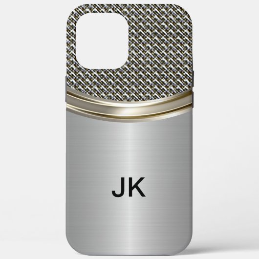 Mens Berufliches Monogramm-Metallic-Look Case-Mate iPhone Hülle (Rückseite)