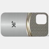 Mens Berufliches Monogramm-Metallic-Look Case-Mate iPhone Hülle (Rückseite (Horizontal))