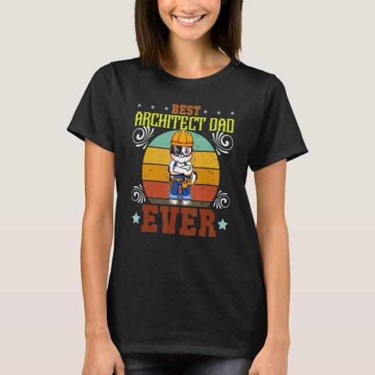 Mens Best Architect Dad Ever Draftsman Father's Da T-Shirt (Vorderseite)