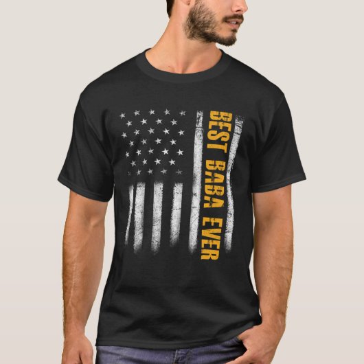 Mens Best Baba Ever American Flag Family Father s T-Shirt (Vorderseite)