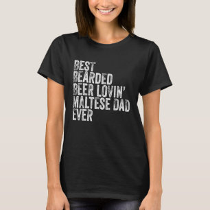 Mens Best Bartded Biere Lovin Maltesischer Vater H T-Shirt