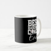 Mens Best Baseball Coach Ever- Baseball Kaffeetasse (VorderseiteRechts)