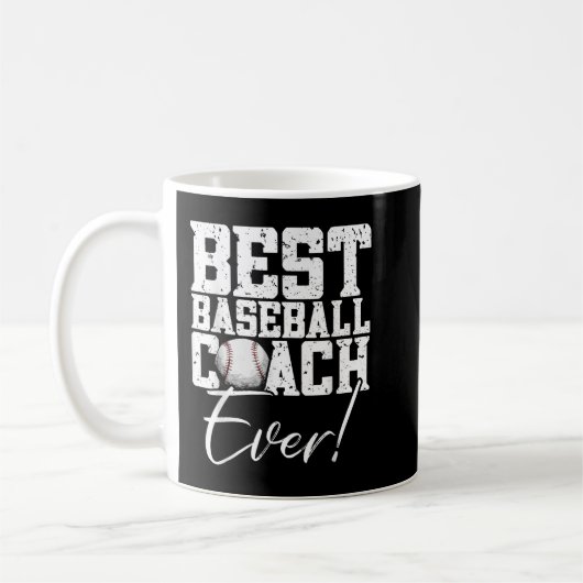 Mens Best Baseball Coach Ever- Baseball Kaffeetasse (Links)