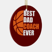 Mens Best Basketball Vater Coach je Vater Keramik Ornament (Rechts)