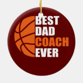Mens Best Basketball Vater Coach je Vater Keramik Ornament (Hinten)