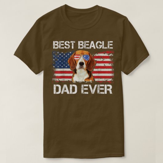 Mens Best Beagle Vater je American Flag Fathers Da T-Shirt (Design vorne)