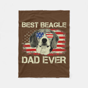 Mens Best Beagle Vater je Hund Lover American Flag Fleecedecke