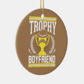 Mens Best Bearded Boyfriend Trophy Mustache Keramik Ornament (Rechts)
