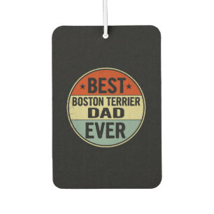 Mens Best Boston Terrier Dad Ever Retro Style Cool Autolufterfrischer