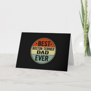 Mens Best Boston Terrier Dad Ever Retro Style Cool Dankeskarte