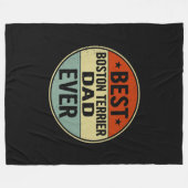 Mens Best Boston Terrier Dad Ever Retro Style Cool Fleecedecke (Vorderseite (Horizontal))