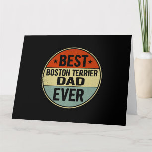 Mens Best Boston Terrier Dad Ever Retro Style Cool Karte
