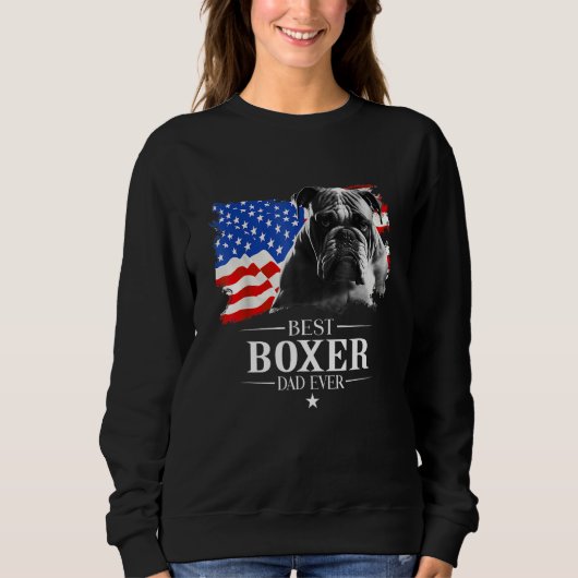 Mens Best Boxer Dad Ever American Flag Father s Da Sweatshirt (Vorderseite)