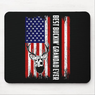 Mens Best Buckin Grandad Ever Shirt Hirschjagd B Mousepad