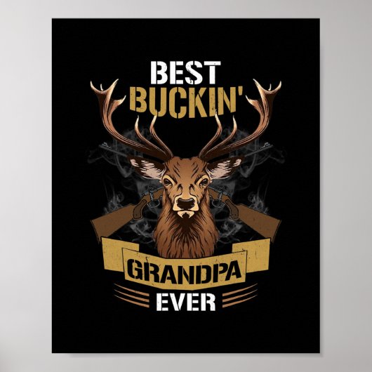 Mens Best Buckin Opa je Hirschjäger Poster (Vorne)