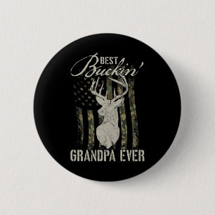 Mens Best Buckin'Opa Ever Hunter Camouflage C Button