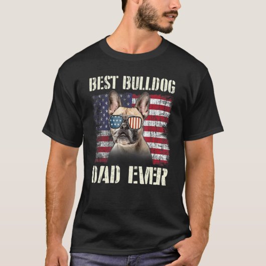 Mens Best Bulldog Sonnenbrille Vater Ever American T-Shirt (Vorderseite)