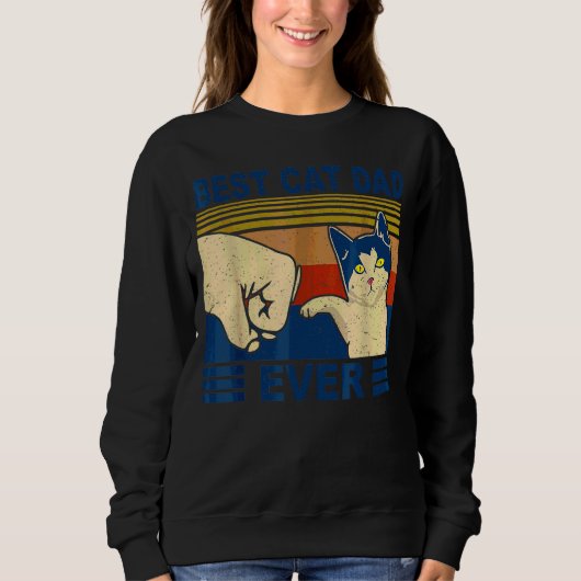 Mens Best Cat Vater Ever Faustblase Katzenkatze Da Sweatshirt (Vorderseite)