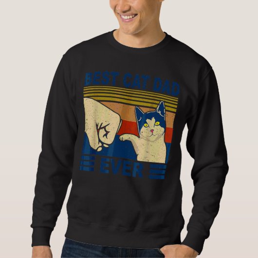 Mens Best Cat Vater Ever Faustblase Katzenkatze Da Sweatshirt (Vorderseite)
