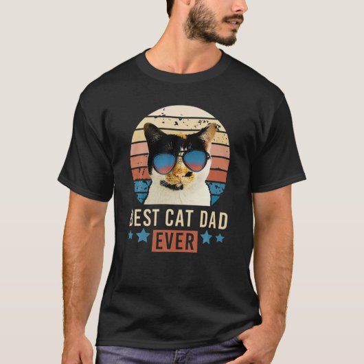Mens Best Cat Vater Ever Lucky Cat Tortoiseshell P T-Shirt (Vorderseite)