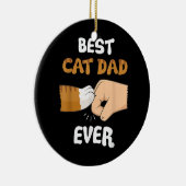 Mens Best Cat Vater je Paw Faust Bump Keramik Ornament (Rechts)