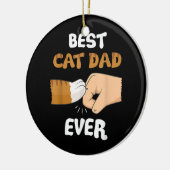 Mens Best Cat Vater je Paw Faust Bump Keramik Ornament (Links)