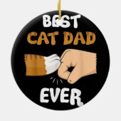 Mens Best Cat Vater je Paw Faust Bump Keramik Ornament (Hinten)