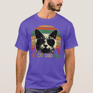 Mens Best Cat Vater je Vintag Retro Cat Vater D T-Shirt
