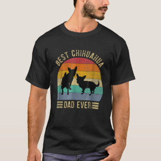Mens Best Chihuahua Vater je Retro Vintag Dog Lov T-Shirt