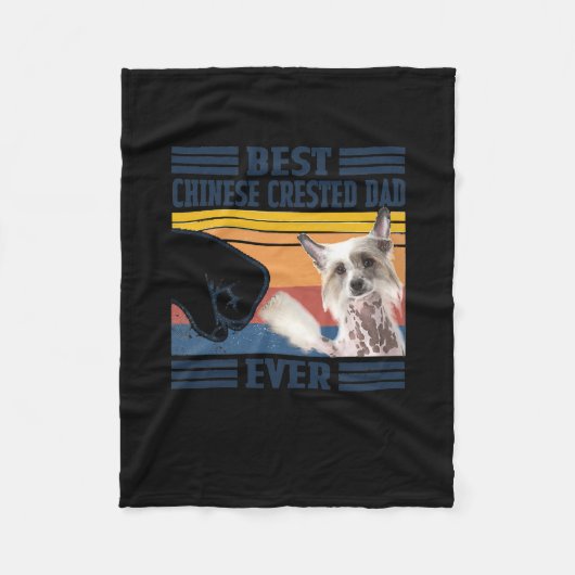Mens Best Chinese Crested Hund Vater Ever Funny Do Fleecedecke (Vorderseite)
