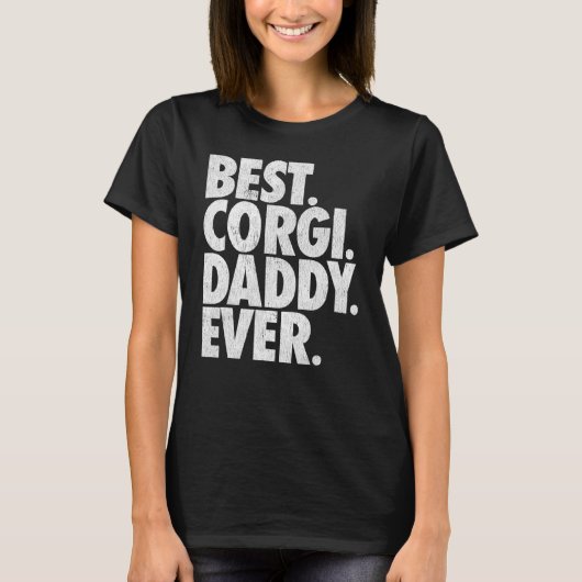 Mens Best Corgi Daddy Ever Welsh Corgi Dog T-Shirt (Vorderseite)