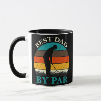 Mens Best Dad By Par Funny Golf Gift For Men Tasse