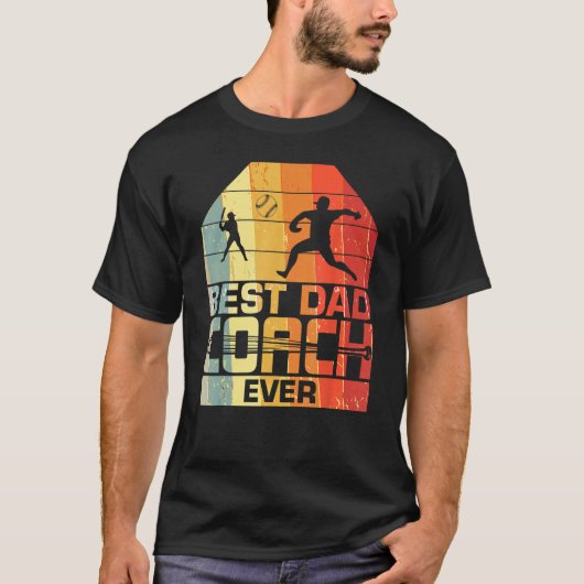 Mens Best Dad Coach Ever Baseball Father s day T-Shirt (Vorderseite)