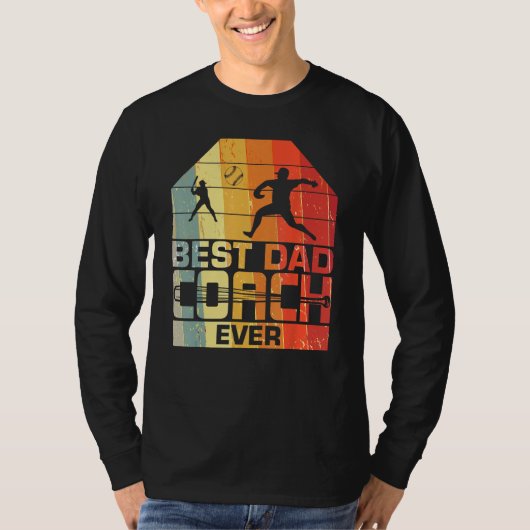 Mens Best Dad Coach Ever Baseball Father s day T-Shirt (Vorderseite)