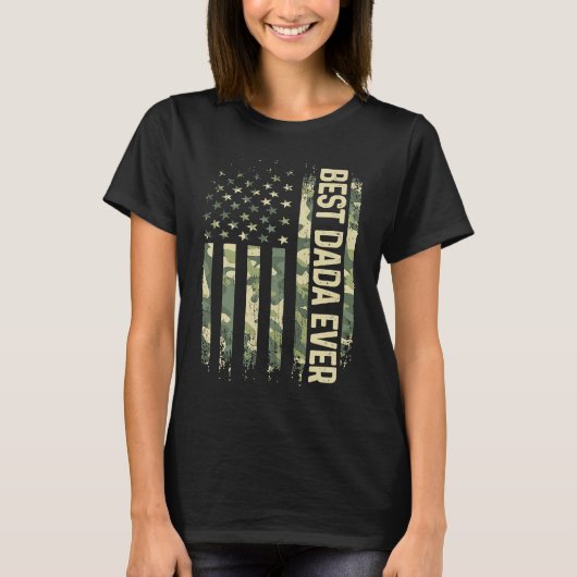 Mens Best Dada Ever Camo American Flag Father's Da T-Shirt (Vorderseite)