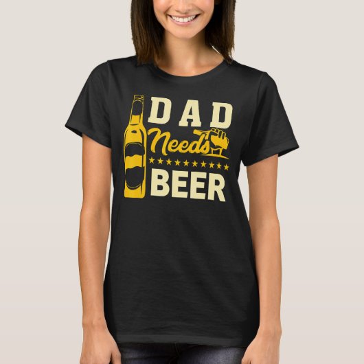 Mens Best Daddy Vater braucht Bier Drink Party Fat T-Shirt (Vorderseite)