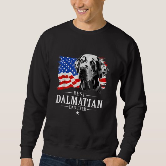Mens Best Dalmatian Dad Ever American Flag Father  Sweatshirt (Vorderseite)