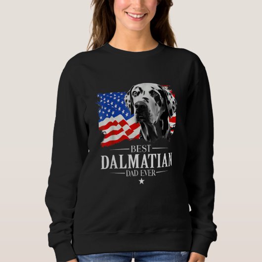 Mens Best Dalmatian Dad Ever American Flag Father Sweatshirt (Vorderseite)