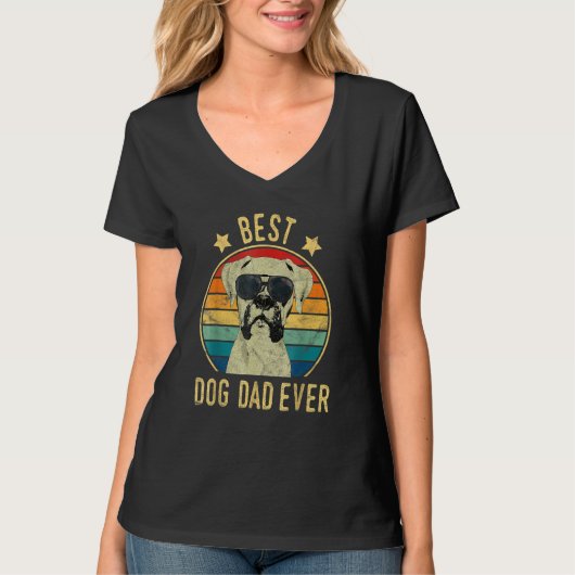 Mens Best Dog Dad Ever Boxer Fathers Day T-Shirt (Vorderseite)